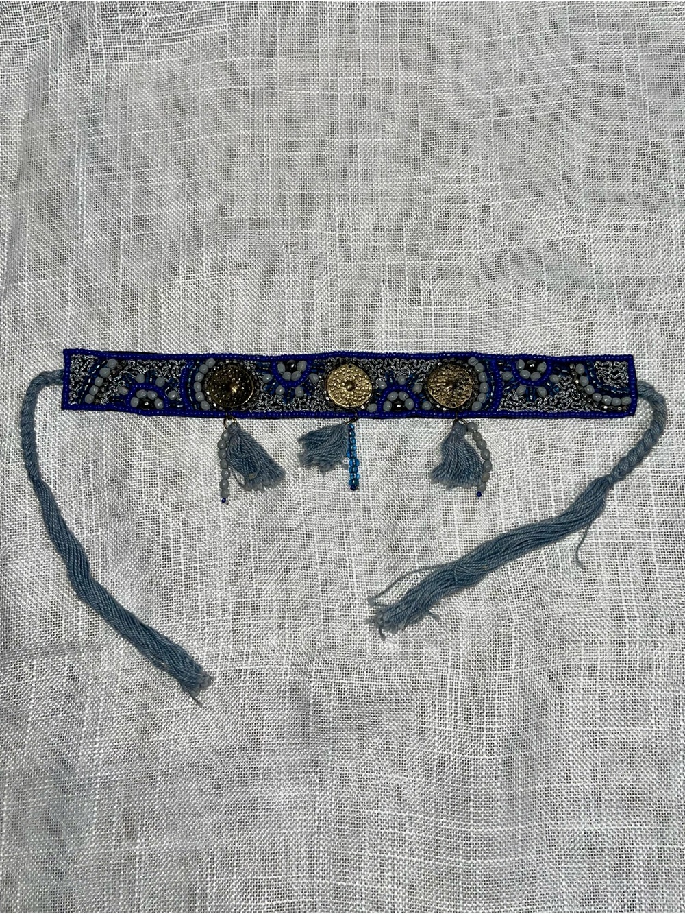 Vintage Kuchi or Banjara beaded fabric choker